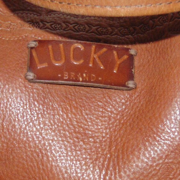 LUCKY BRAND LEATHER TOOLED BRAIDED TOTE - Picture 2 of 10